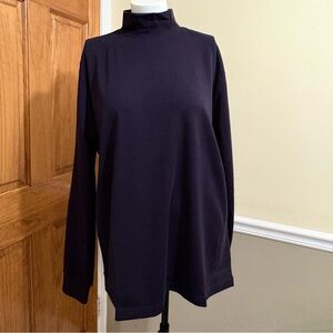 Lands' End Women's Navy Long Sleeve Top